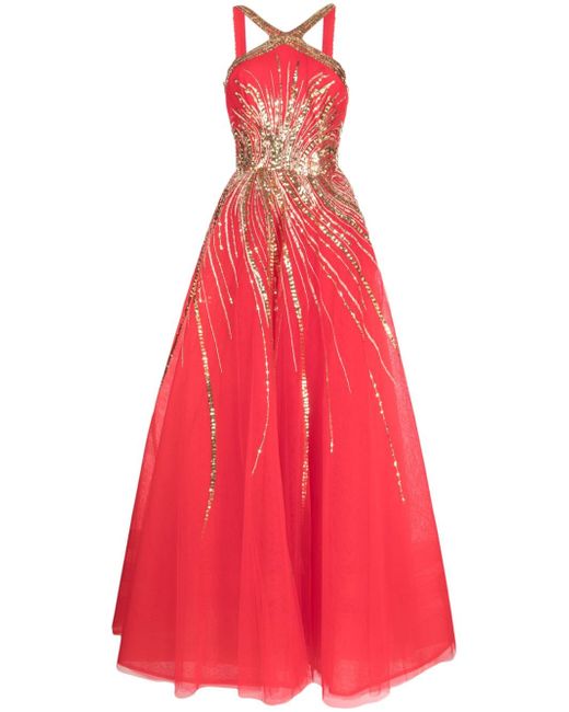 Saiid Kobeisy halterneck sequin-embellished gown