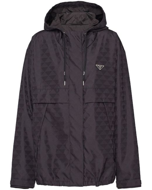 Prada triangle-logo hooded jacket