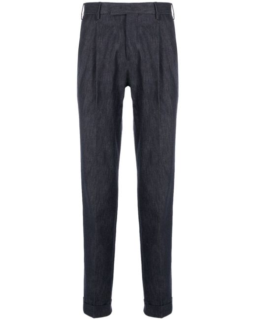 PT Torino pleat-detail denim tailored trousers