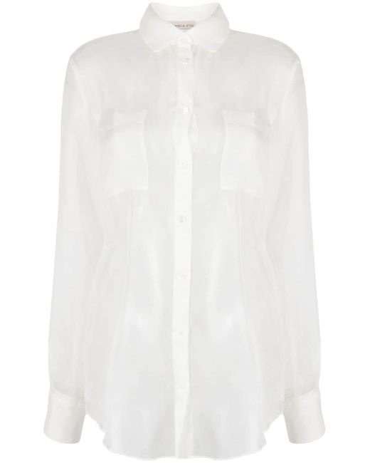 Blanca Vita Capparis semi-sheer shirt