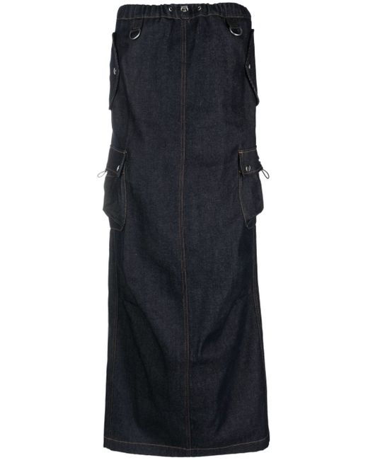 Coperni dark-wash denim maxi skirt