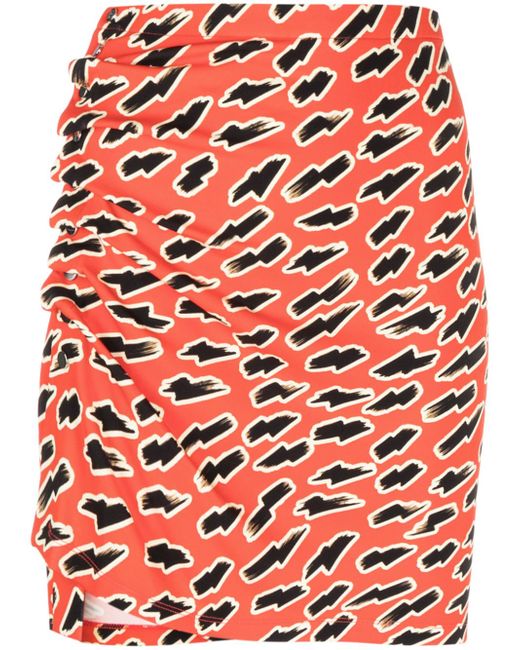 Rabanne graphic-print asymmetric skirt