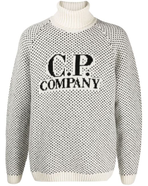 CP Company logo intarsia-knit wool jumper
