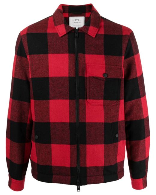Woolrich plaid check-pattern shirt jacket