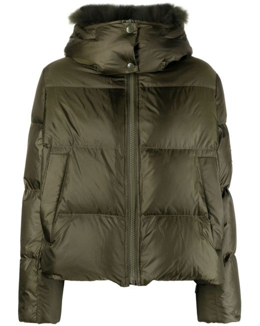 Yves Salomon shearling-collar padded hooded jacket