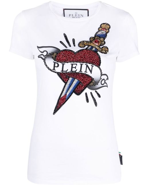 Philipp Plein embellished-logo detail T-shirt