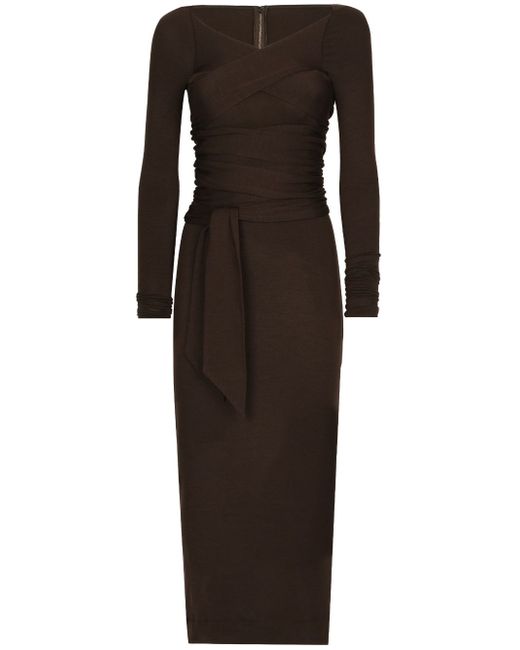 Dolce & Gabbana wraparound wool midi dress