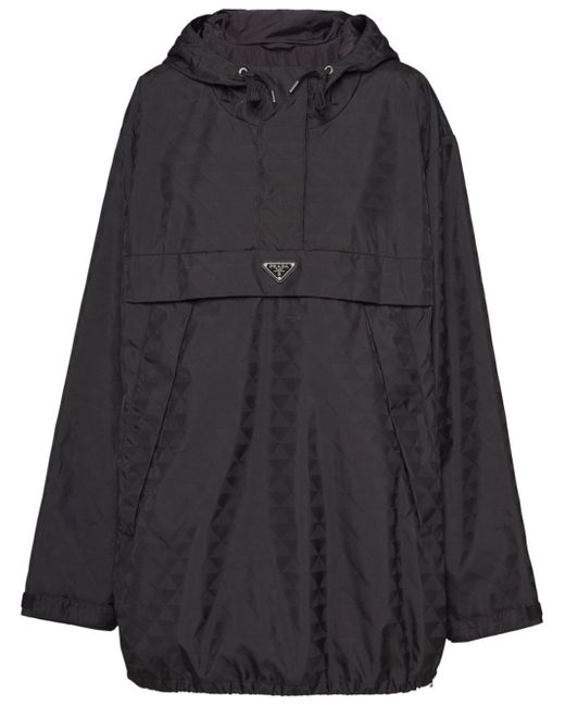 Prada triangle-logo printed raincoat