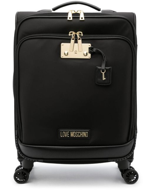 Love Moschino logo-lettering charm-detail suitcase