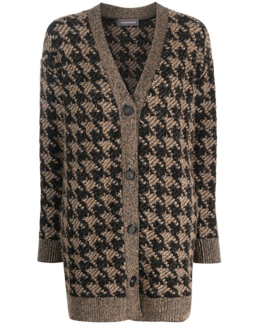 Lorena Antoniazzi houndstooth-pattern knitted cardigan
