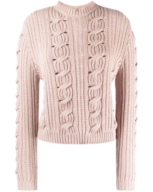Lorena Antoniazzi cable-knit long-sleeved jumper