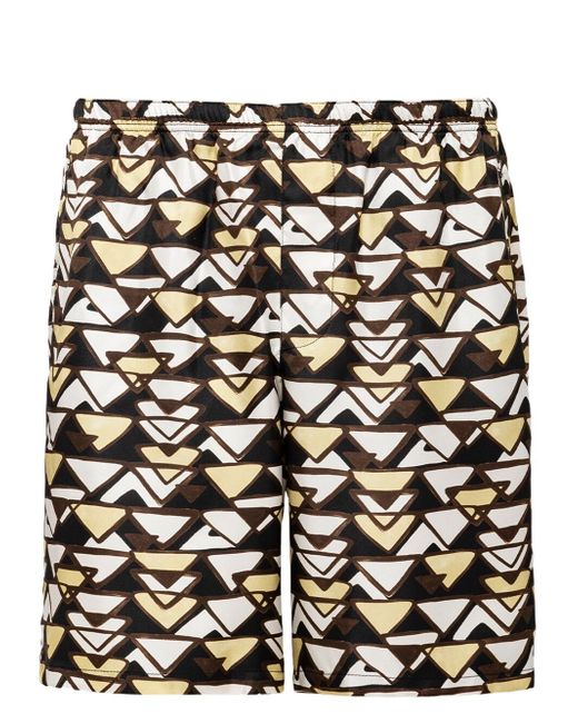 Prada triangle-print swim shorts