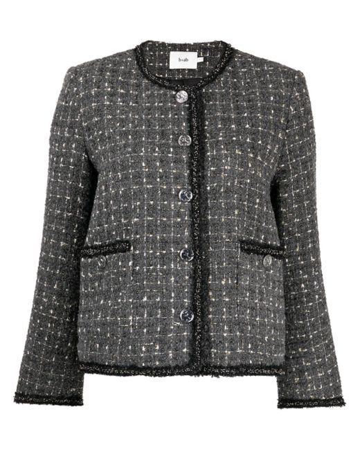 b+ab checked tweed button-up jacket
