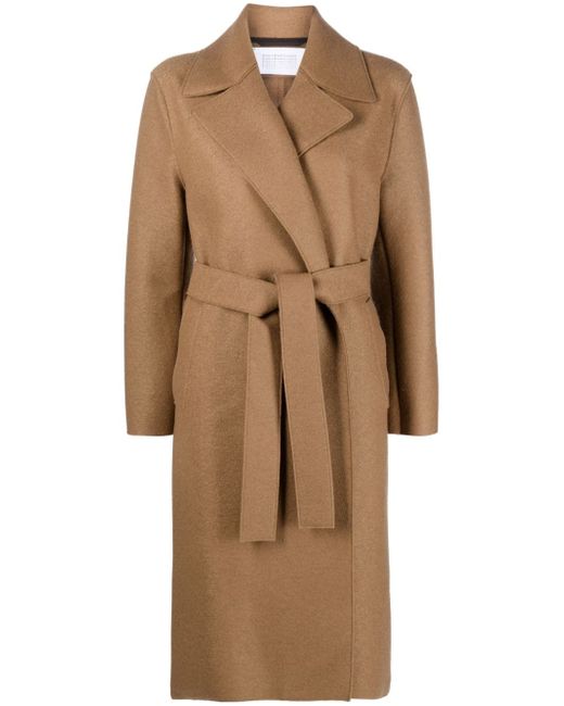 Harris Wharf London single-breasted belted wool coat