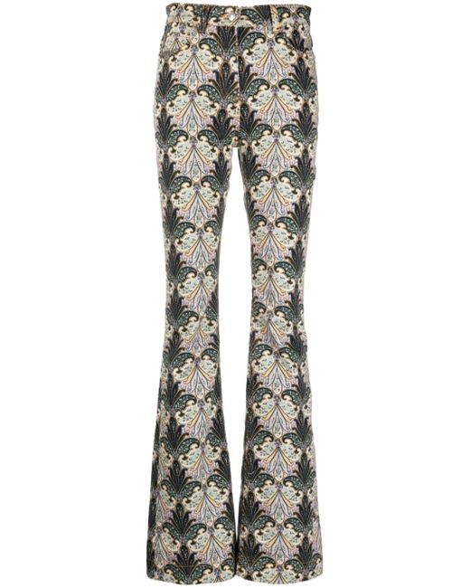 Etro paisley-print high-rise flared jeans