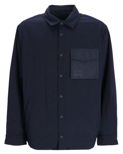 Armani Exchange chest-pocket long-sleeve shirt jacket