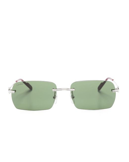 Cartier rectangle-frame tinted-lenses sunglasses