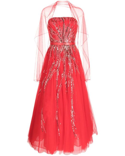 Saiid Kobeisy bead-embellished strapless dress