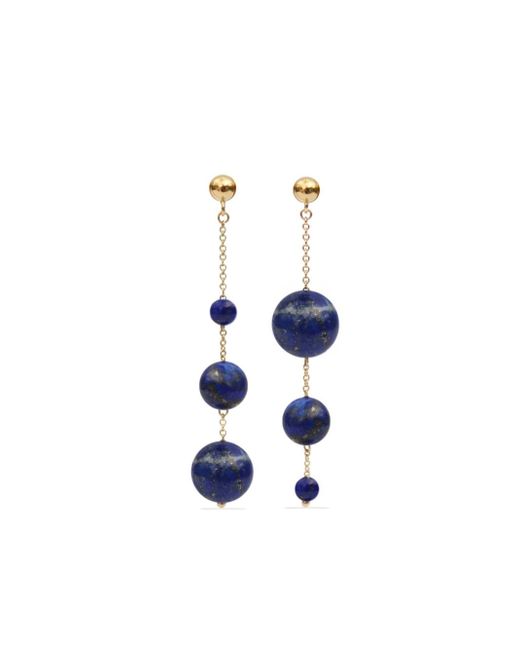 The Alkemistry 18kt recycled yellow and lapis lazuli chain earrings