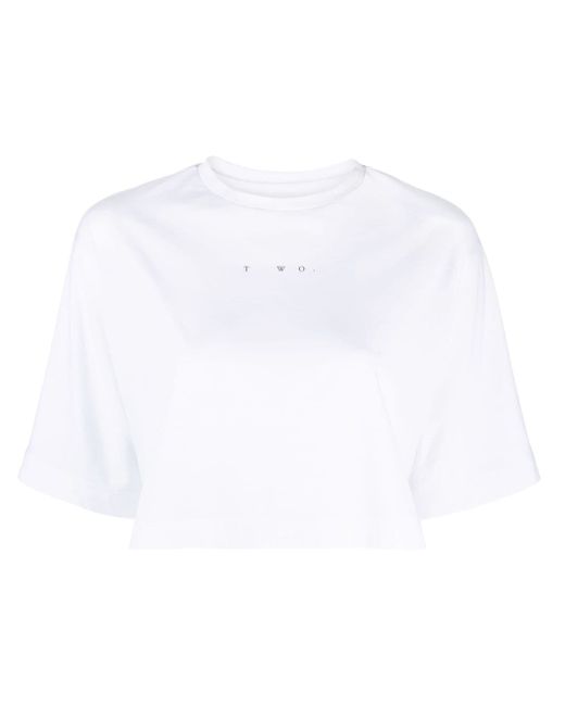 There Was One logo-print cropped T-shirt