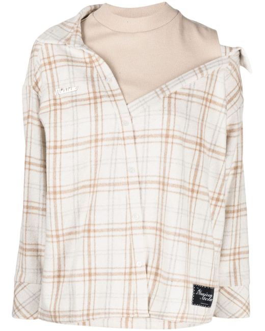 Musium Div. layered check-pattern shirt