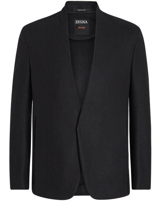 Z Zegna concealed front-fastening wool-blend blazer