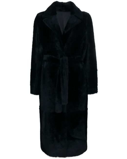 Yves Salomon notched-lapels belted coat