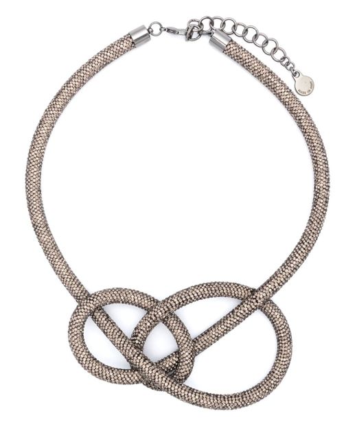Emporio Armani crystal-embellished knot-detailing necklace