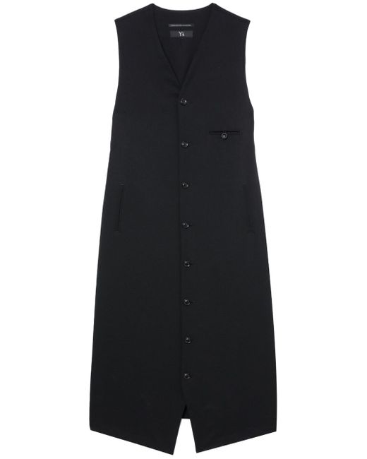 Y's sleeveless buttoned single-breasted coat