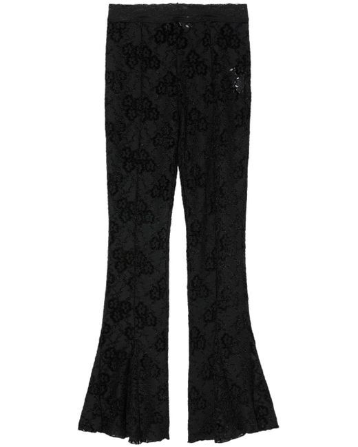 Andersson Bell floral-lace flared trousers