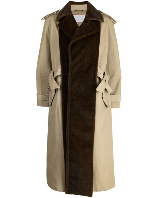 Toga Pulla two-tone panelled trench coat