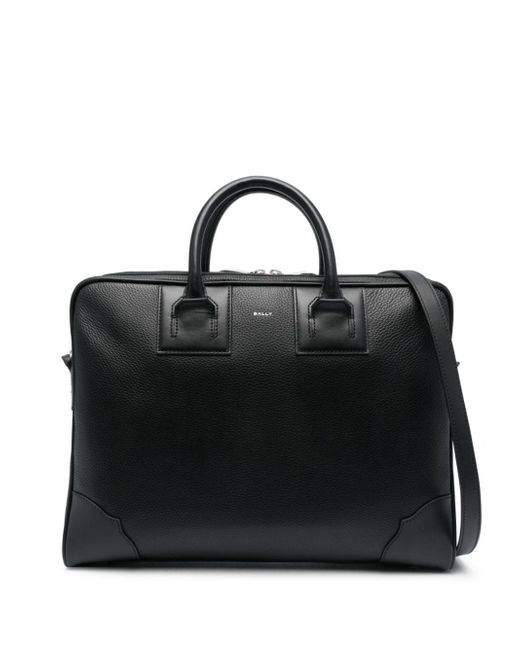 Bally logo-print leather briefcase