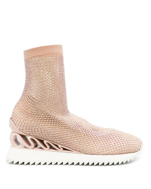 Le Silla Gilda crystal-embellished high-top sneakers