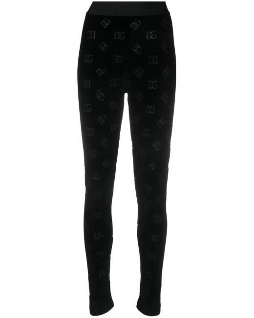 Dolce & Gabbana logo-debossed cotton leggings