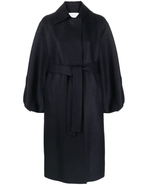 Harris Wharf London puff-sleeve belted wool coat