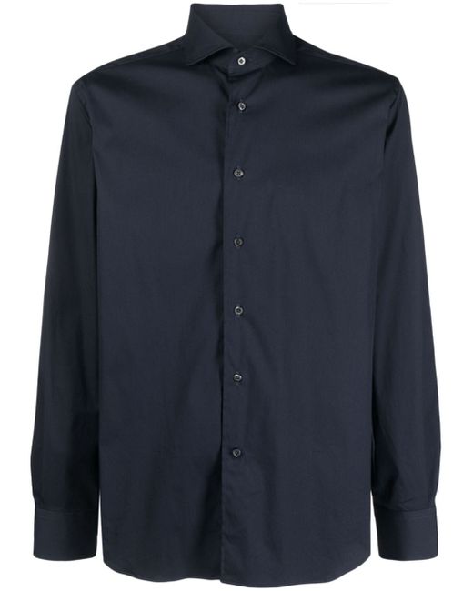 Corneliani cutaway collar long-sleeve shirt