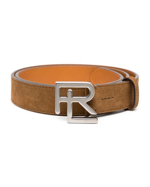 Ralph Lauren Purple Label logo-buckle suede belt
