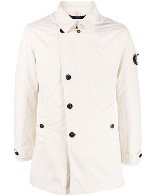 Stone Island Compass-patch single-breasted coat