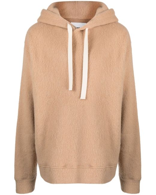 Jil Sander brushed alpaca-wool blend hooded-sweater