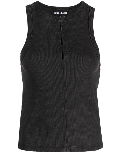 Dkny cut-out detailing ribbed tank top