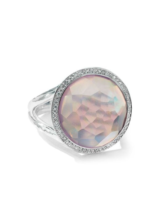 Ippolita sterling Lollipop Mini amethyst diamond ring