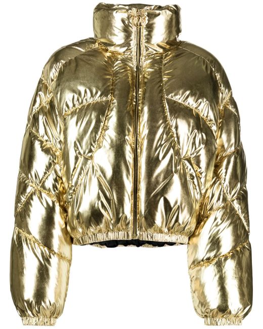 Pinko metallic high-neck puffer jacket