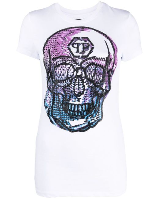 Philipp Plein crystal-embellished skull-print T-shirt