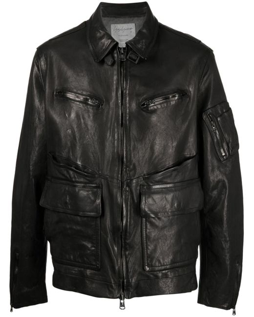 Yohji Yamamoto zip-up leather jacket