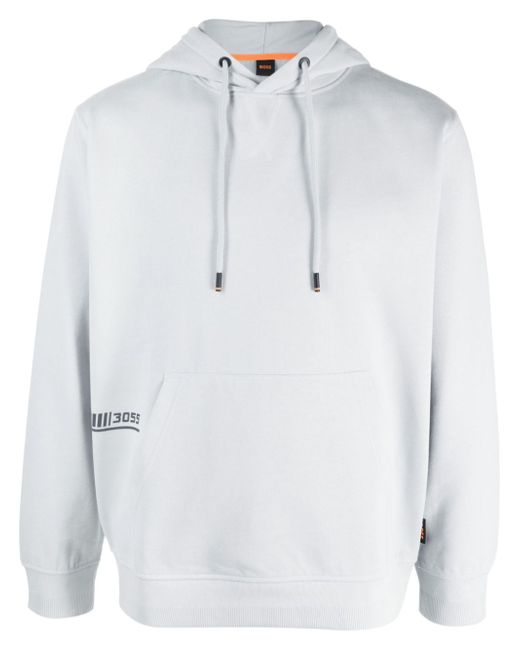 Boss graphic-print cotton-blend hoodie