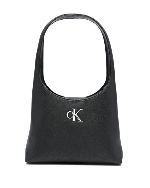 Calvin Klein Jeans logo-lettering grained shoulder bag