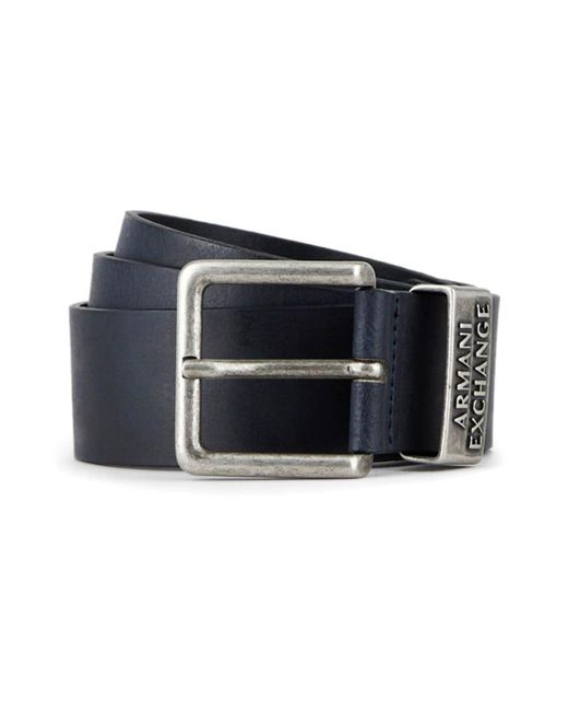 Armani Exchange logo-hardware leather belt