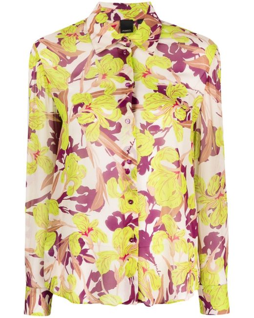 Pinko floral-print button-up shirt