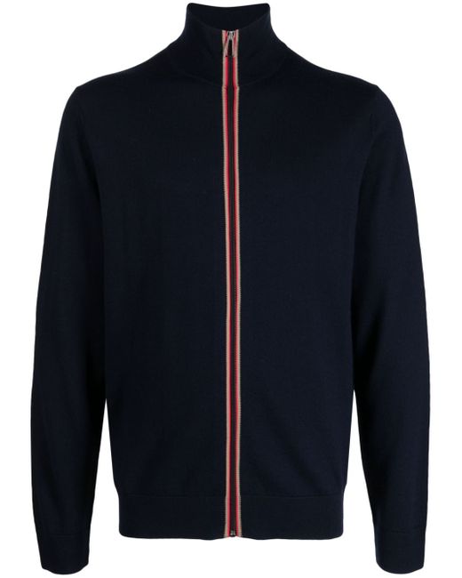 PS Paul Smith stripe-detailing high-neck cardigan