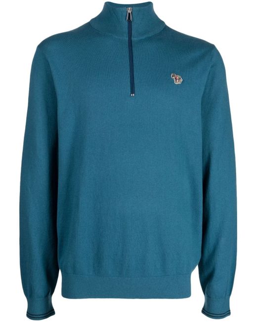 PS Paul Smith logo-patch zip-up jumper